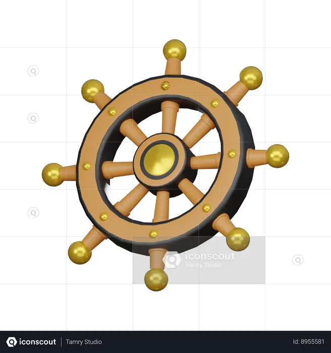 Steering Wheel  3D Icon