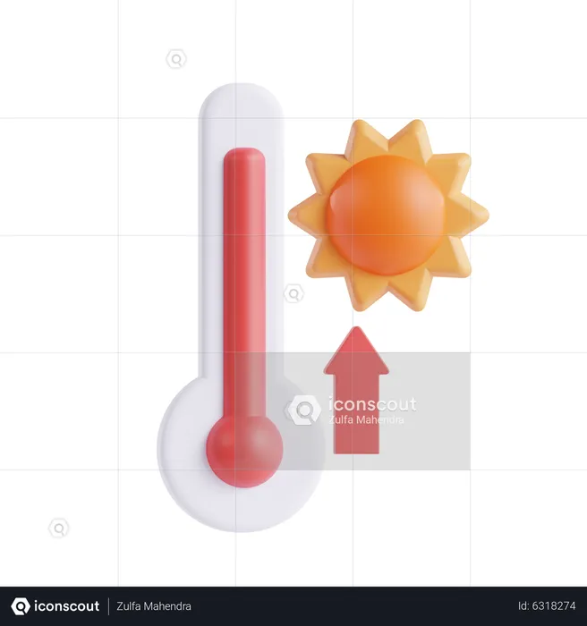 Steigende Temperatur  3D Icon