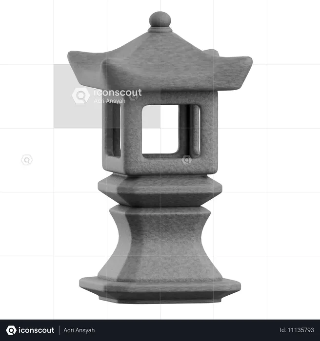 Steinlaterne  3D Icon