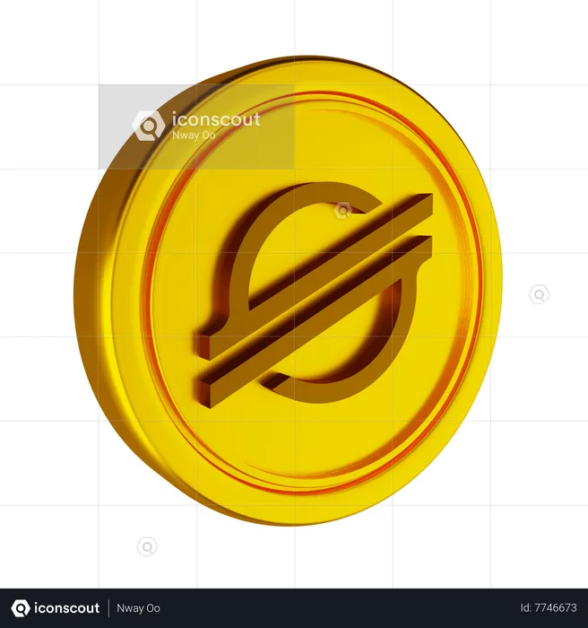 Stellar Crypto Coin  3D Icon