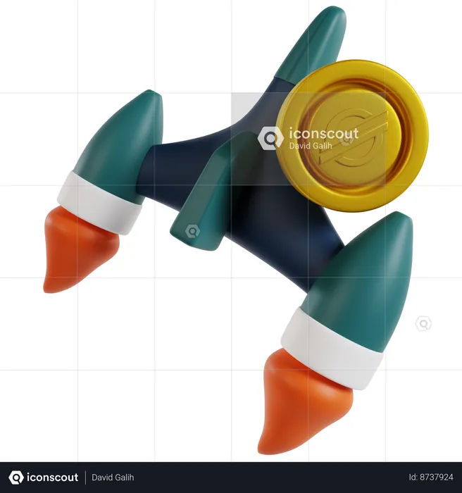 Stellar Cryptocurrency Launch  3D Icon
