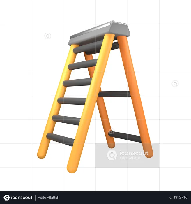 Step Ladder  3D Illustration