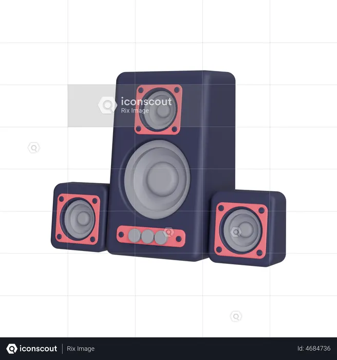 Stereo Speaker  3D Illustration