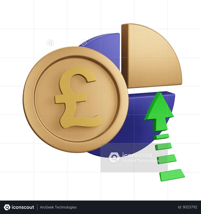 Graphique d'augmentation de la livre sterling  3D Icon