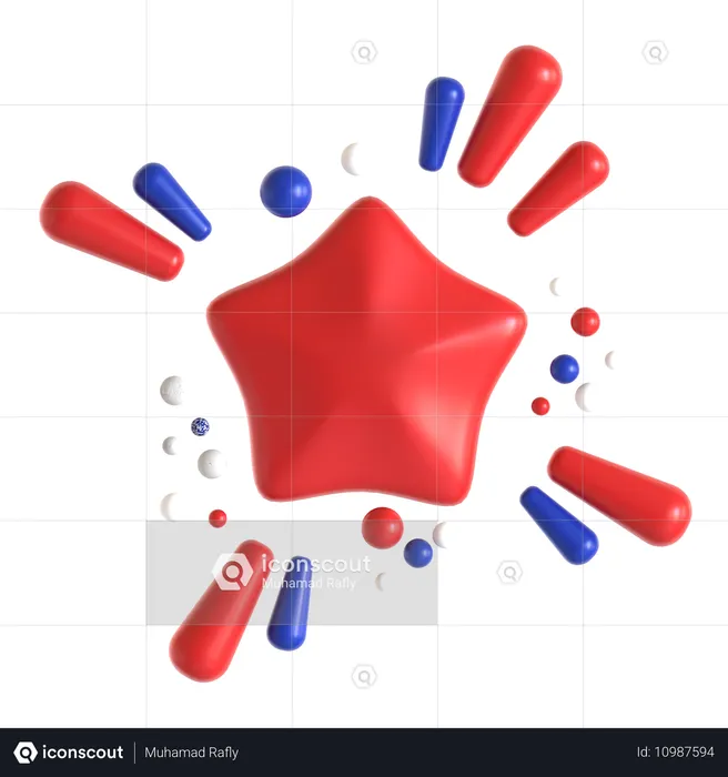 Sterne Feuerwerk  3D Icon