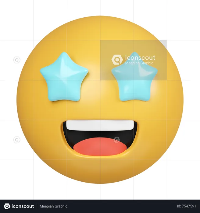 Sternenklare Augen Emoji 3D Icon