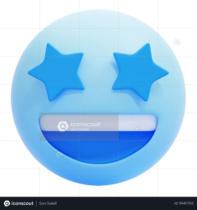 Sternenklare Augen-Emoji Emoji 3D Icon