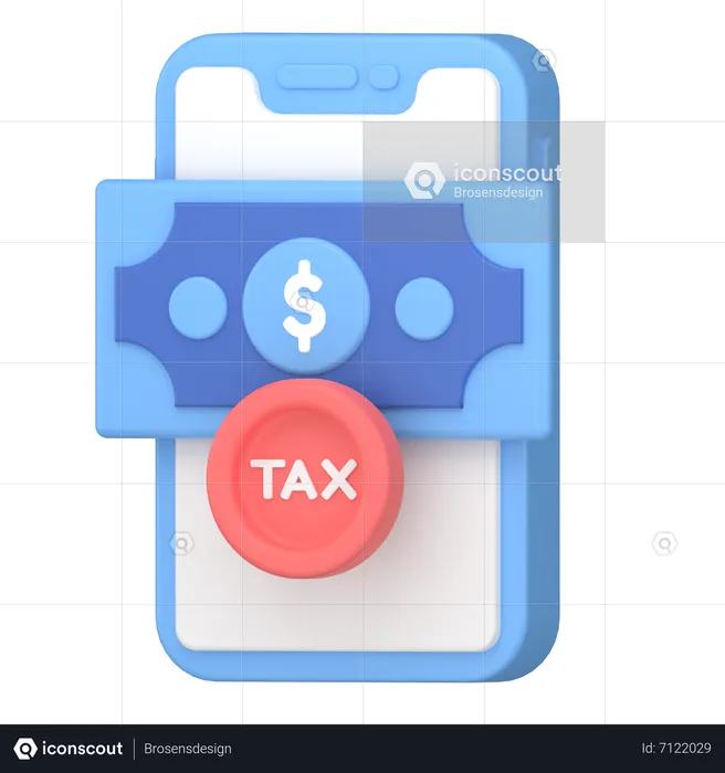 Online-Zahlung der Steuern  3D Icon