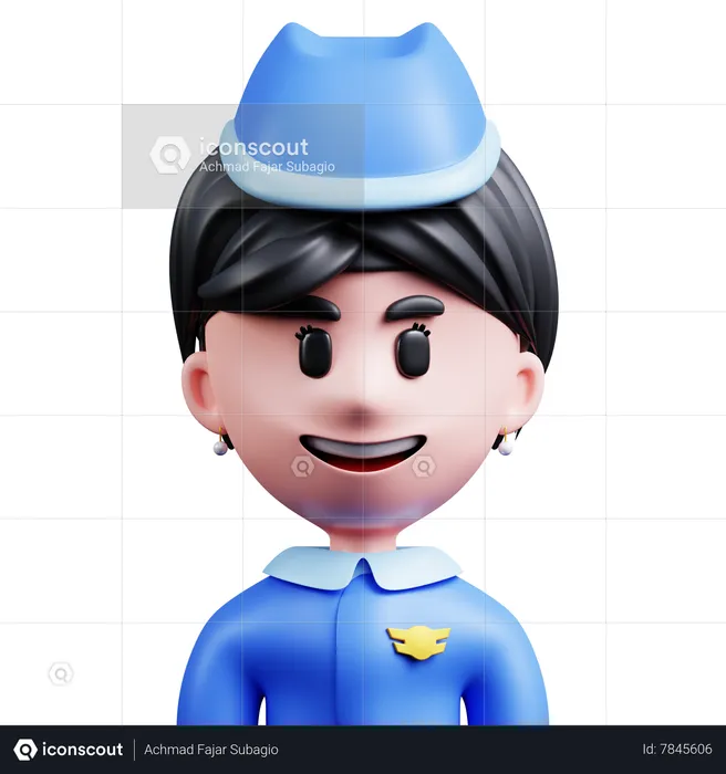 Stewardess  3D Icon