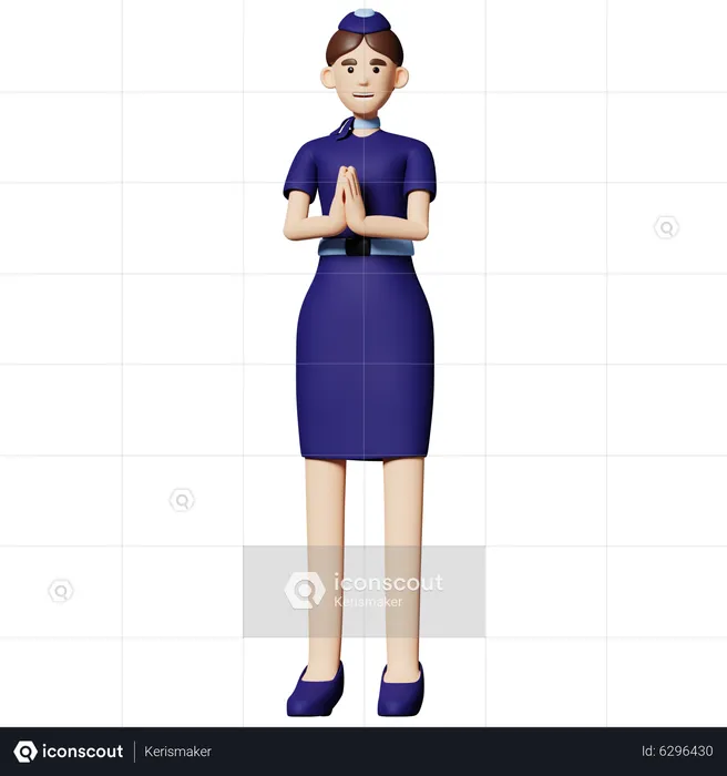 Stewardess  3D Illustration