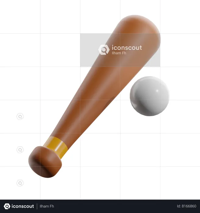 Stick Baseball  3D Icon