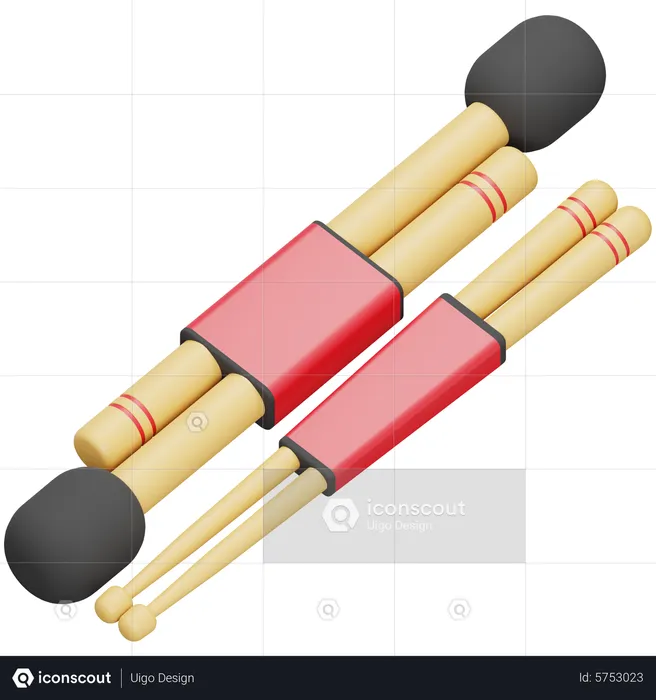 Stick Drum  3D Icon