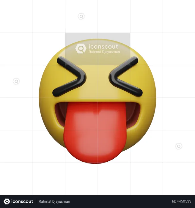 Sticking Out Tongue Emoji 3D Illustration