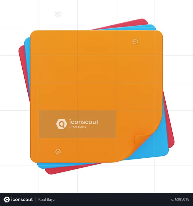 Sticky Note  3D Icon