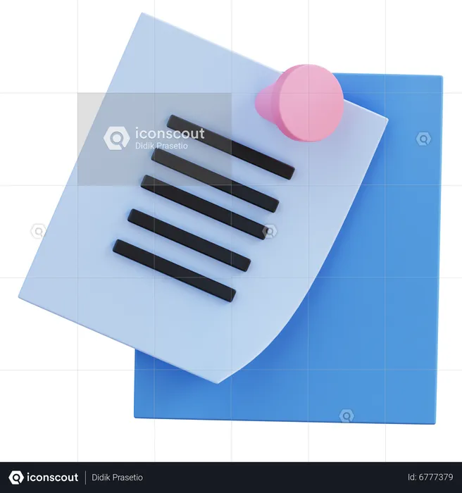 Sticky Note  3D Icon