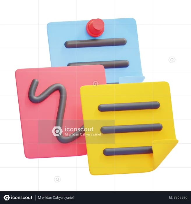 STICKY NOTE  3D Icon