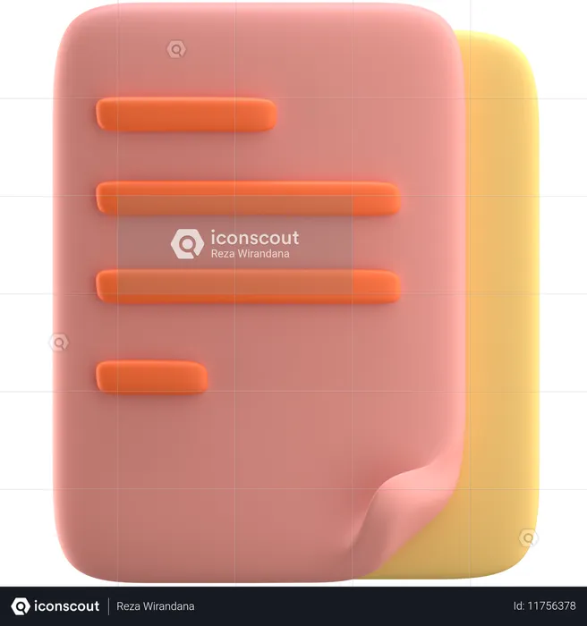 Sticky Note  3D Icon