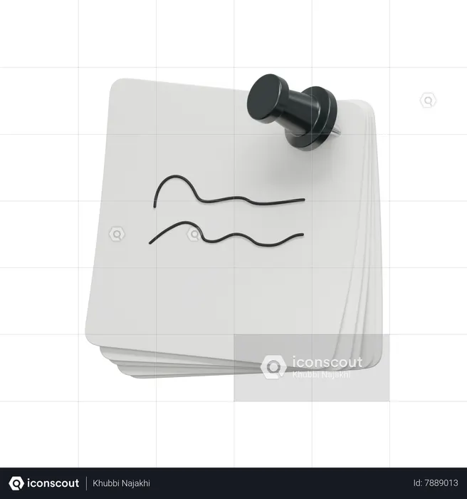Sticky Note  3D Icon