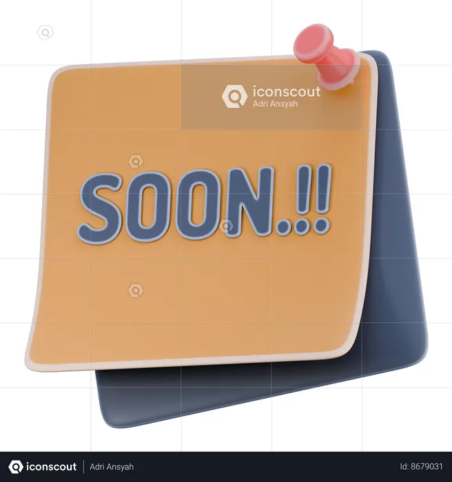 Sticky Note  3D Icon