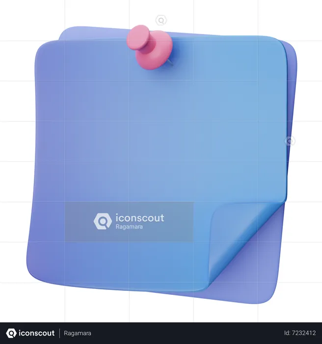 Sticky Note  3D Icon