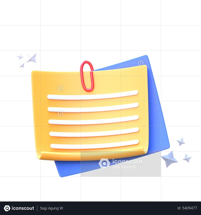 Sticky Note  3D Icon