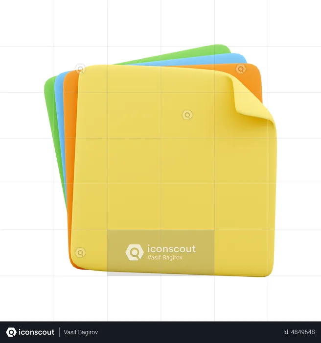 Sticky Notes  3D Icon