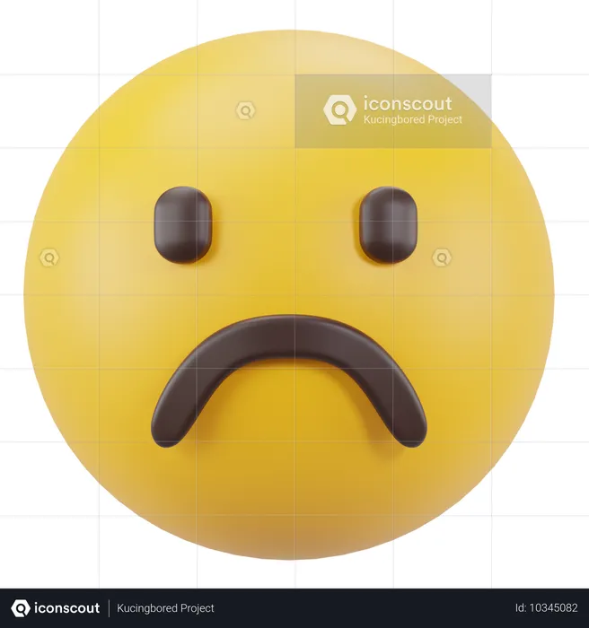 Stirnrunzelndes Gesicht Emoji 3D Icon