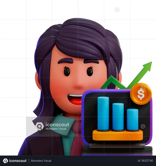 Stock Broker  3D Icon