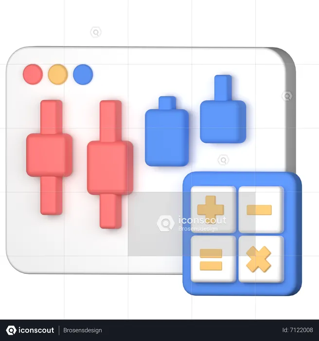 Stock Calculation  3D Icon