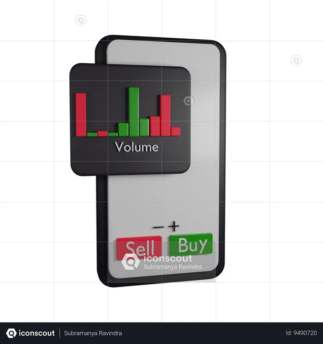 Stock exchange volume candle  3D Illustration