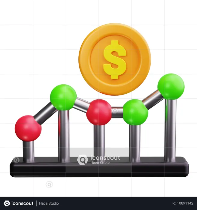 Stock Growth  3D Icon