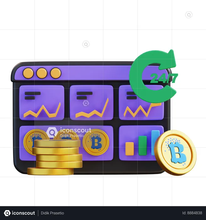 Stock market  3D Icon