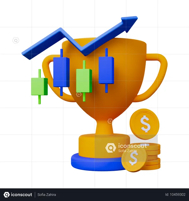 Stock Market Achievement  3D Icon