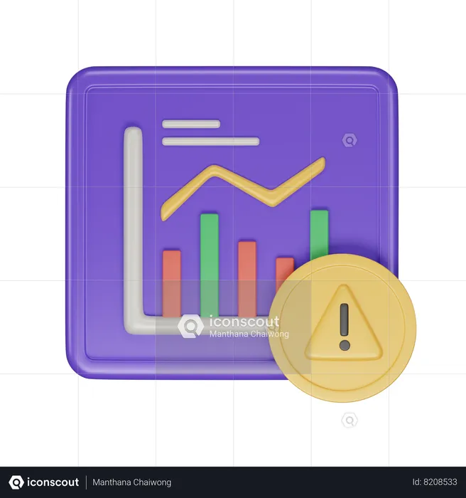 Stock Market Alert  3D Icon