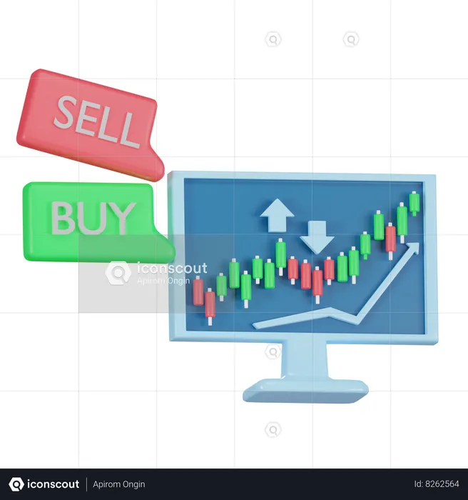 Stock Market Analysis  3D Icon