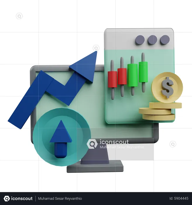Stock Market Analysis  3D Icon