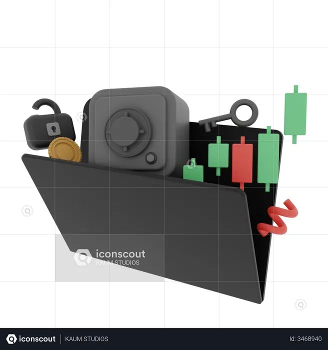 Stock Market Analytics  3D Illustration