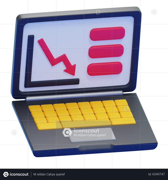 STOCK MARKET DOWN  3D Icon