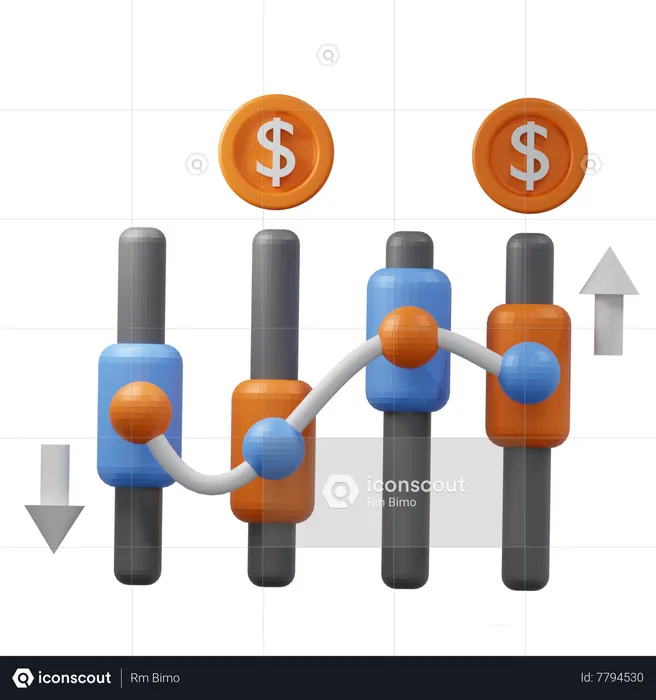 Stock Market Investment  3D Icon