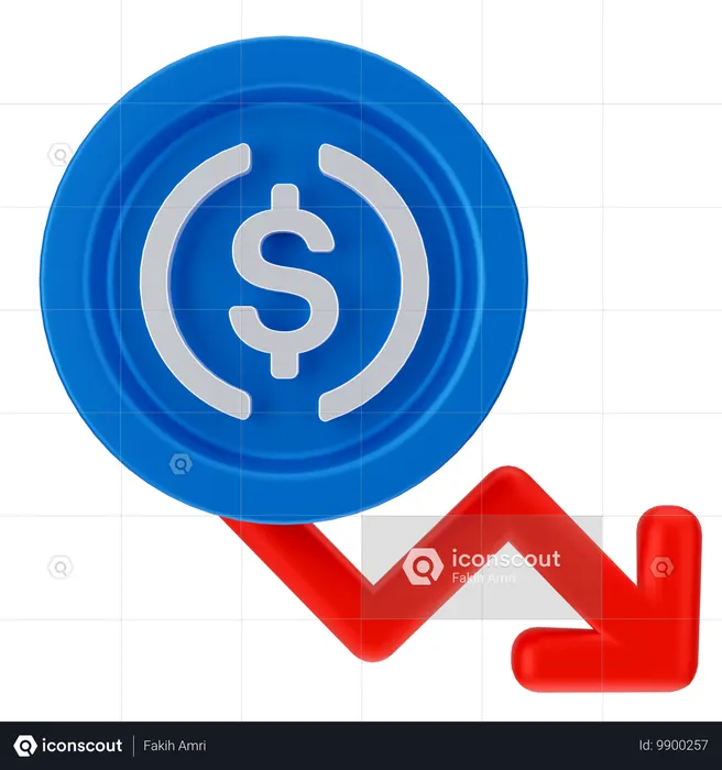 Stock market loss  3D Icon