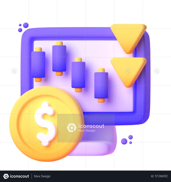 Stock Market Loss  3D Icon