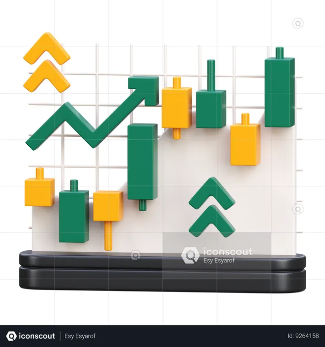 Stock Market Profit  3D Icon