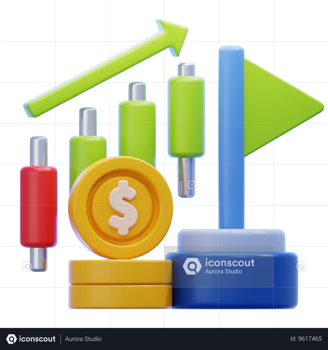 Stock Market Profit  3D Icon