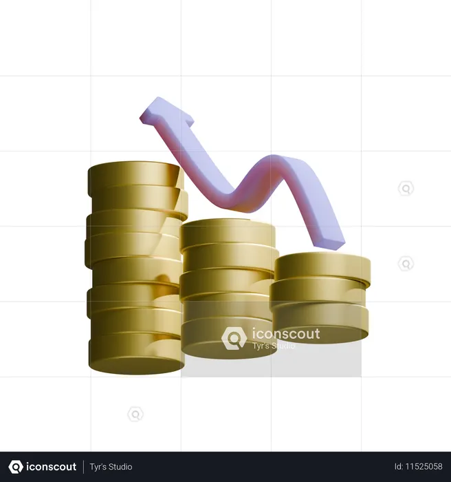 Stock Market Up  3D Icon