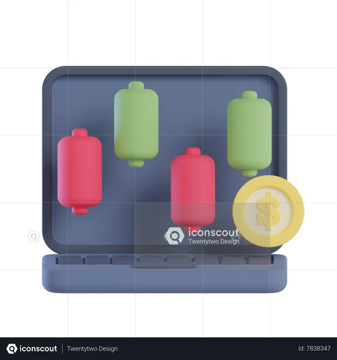 Stock Trading Website  3D Icon