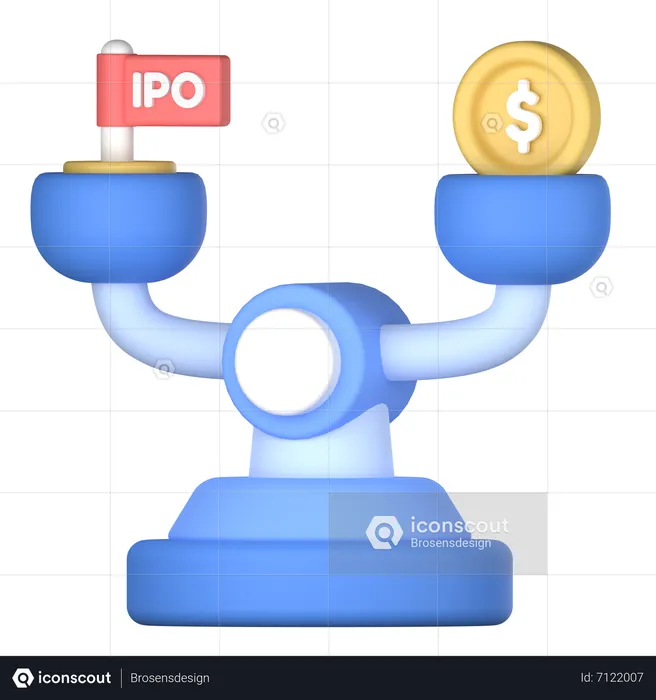 Stock value scale  3D Icon