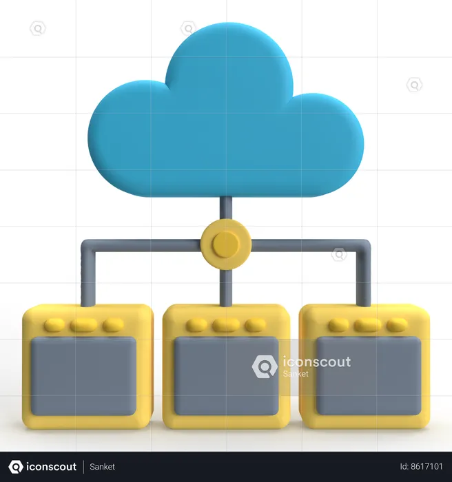 Stockage en ligne  3D Icon