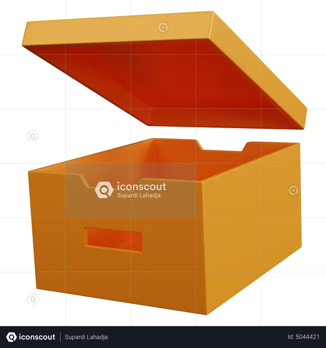 Stockage de fichiers vide avec couvercle ouvert  3D Icon