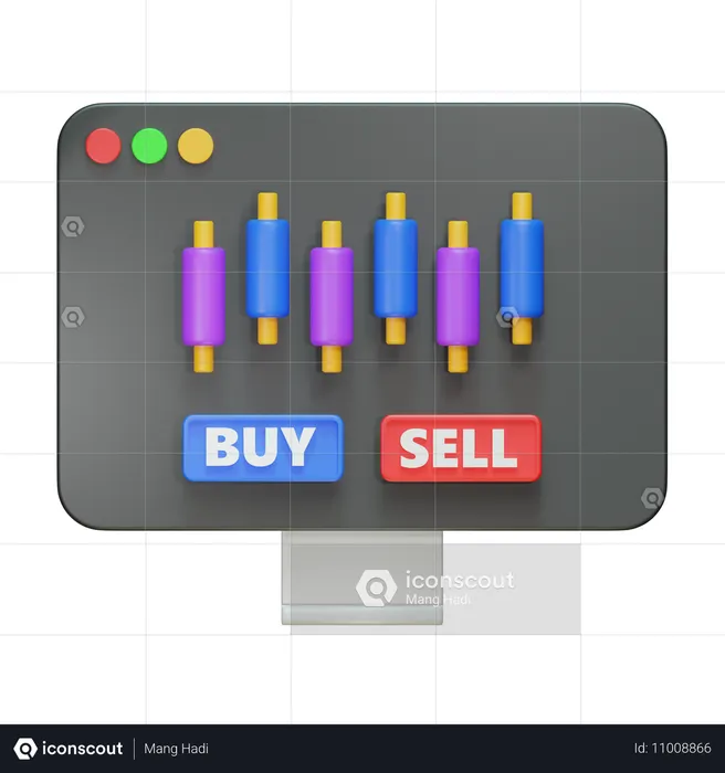 Stocks Trading  3D Icon