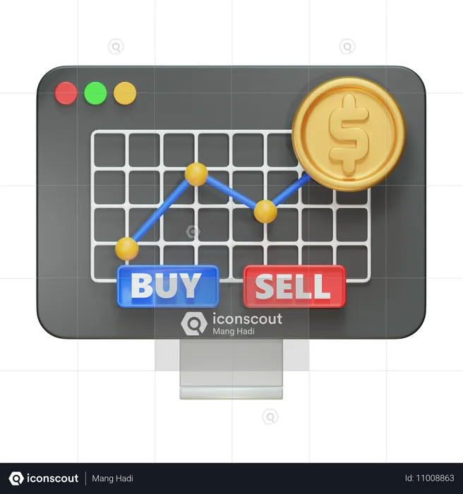 Stocks Trading  3D Icon